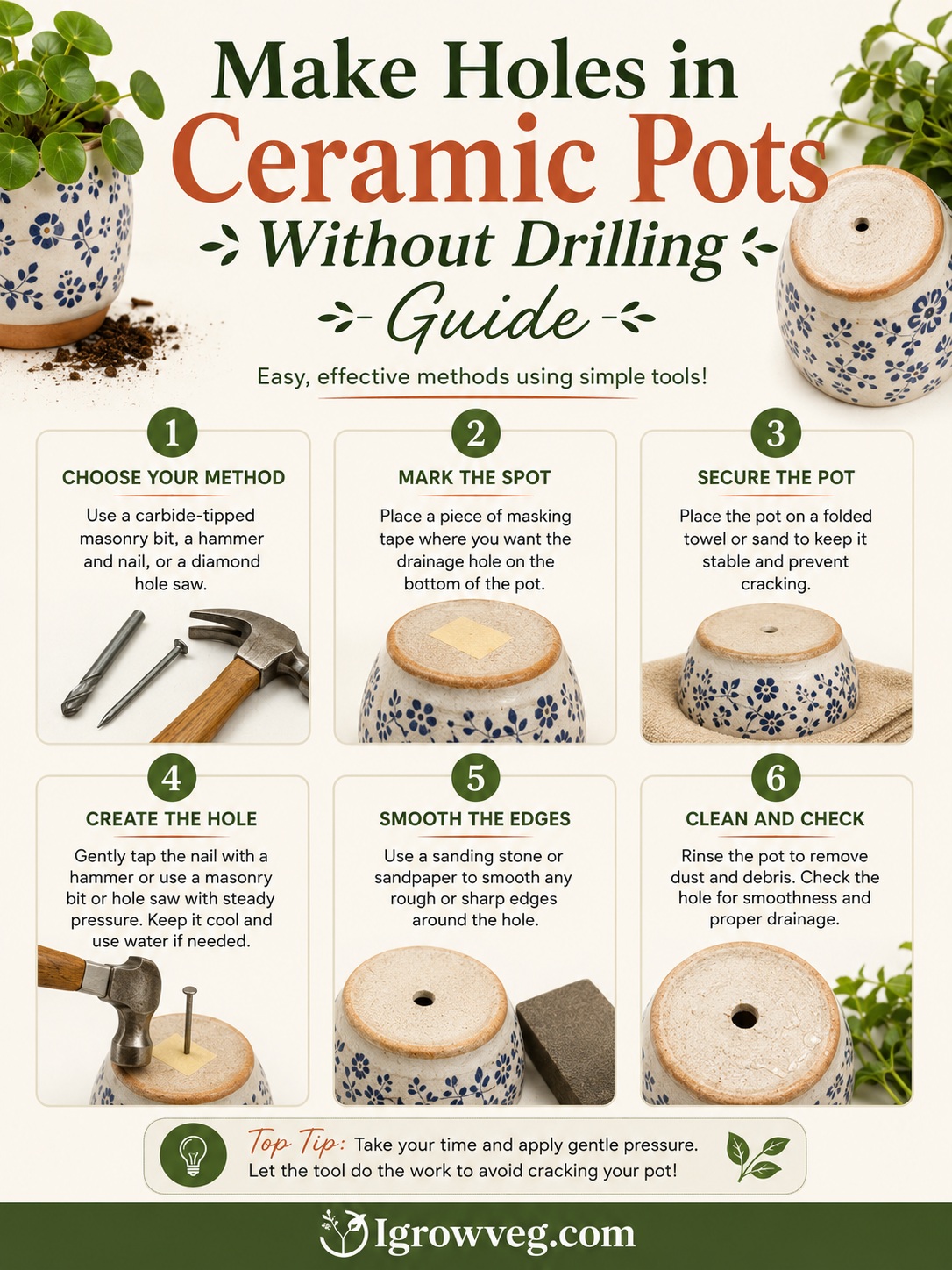 Methods to Make Holes in Ceramic Pots Without Drilling