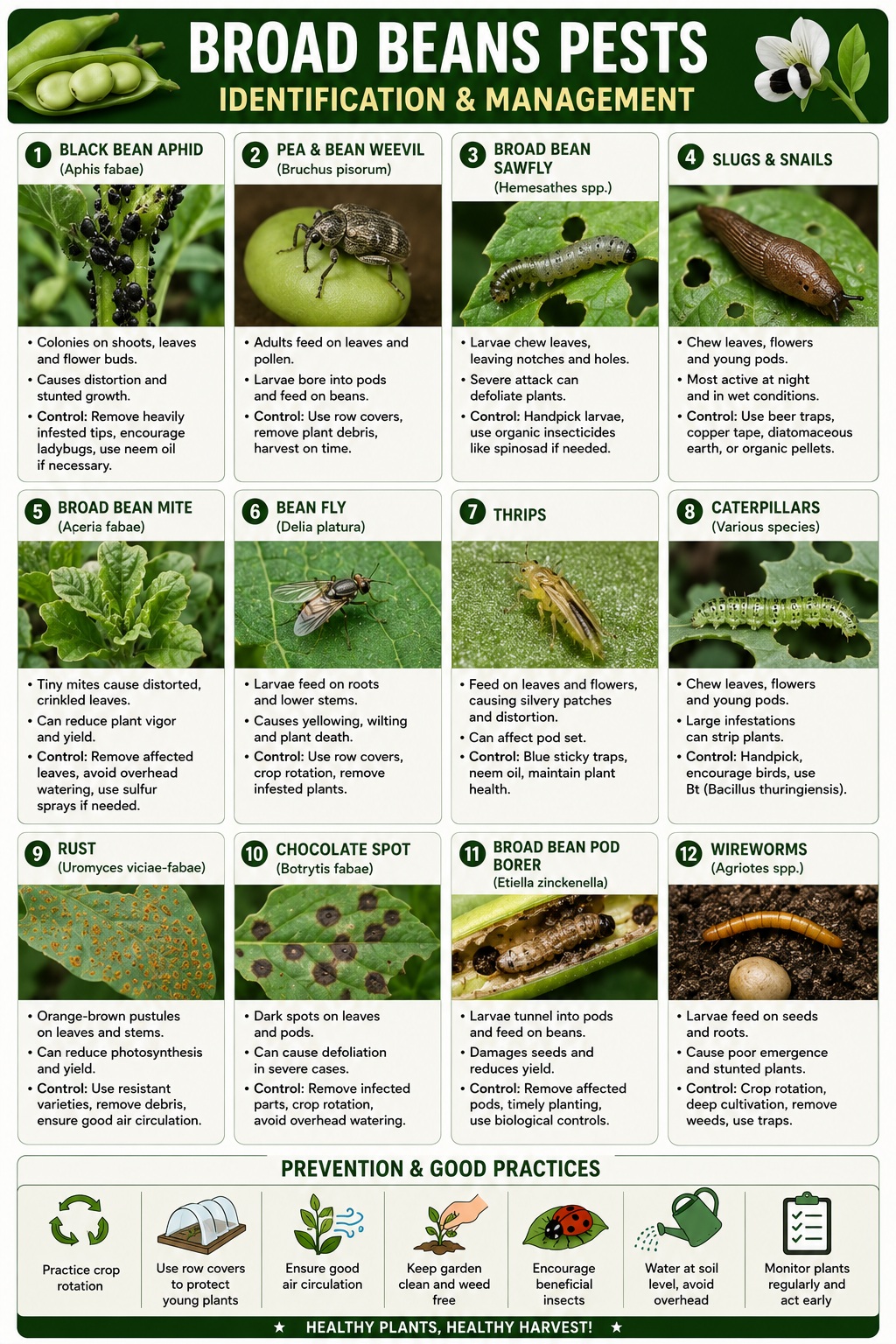 Blackfly or Black Bean Aphid on Broad Beans Pests  Infographic