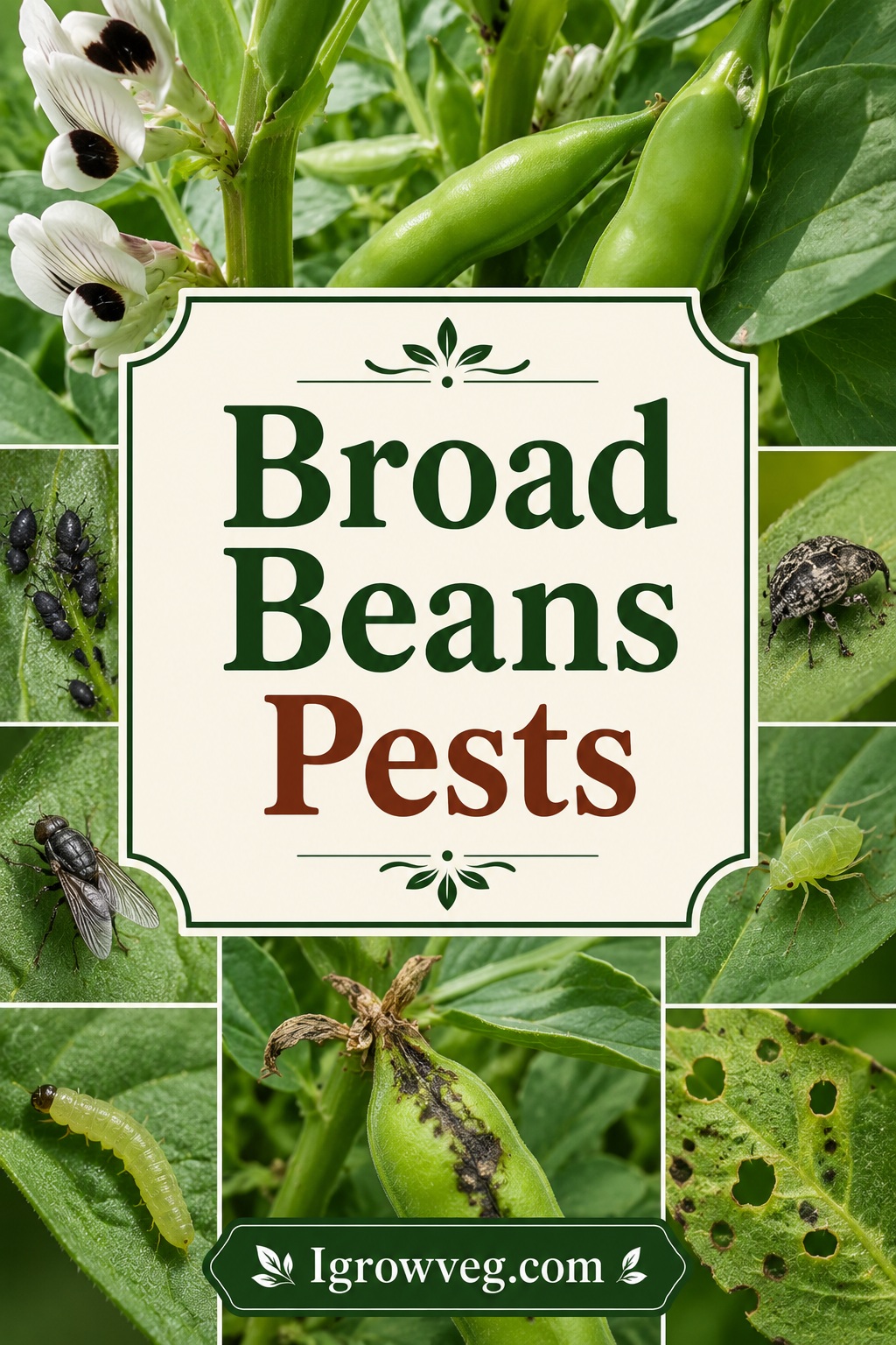 Blackfly or Black Bean Aphid on Broad Beans Pests