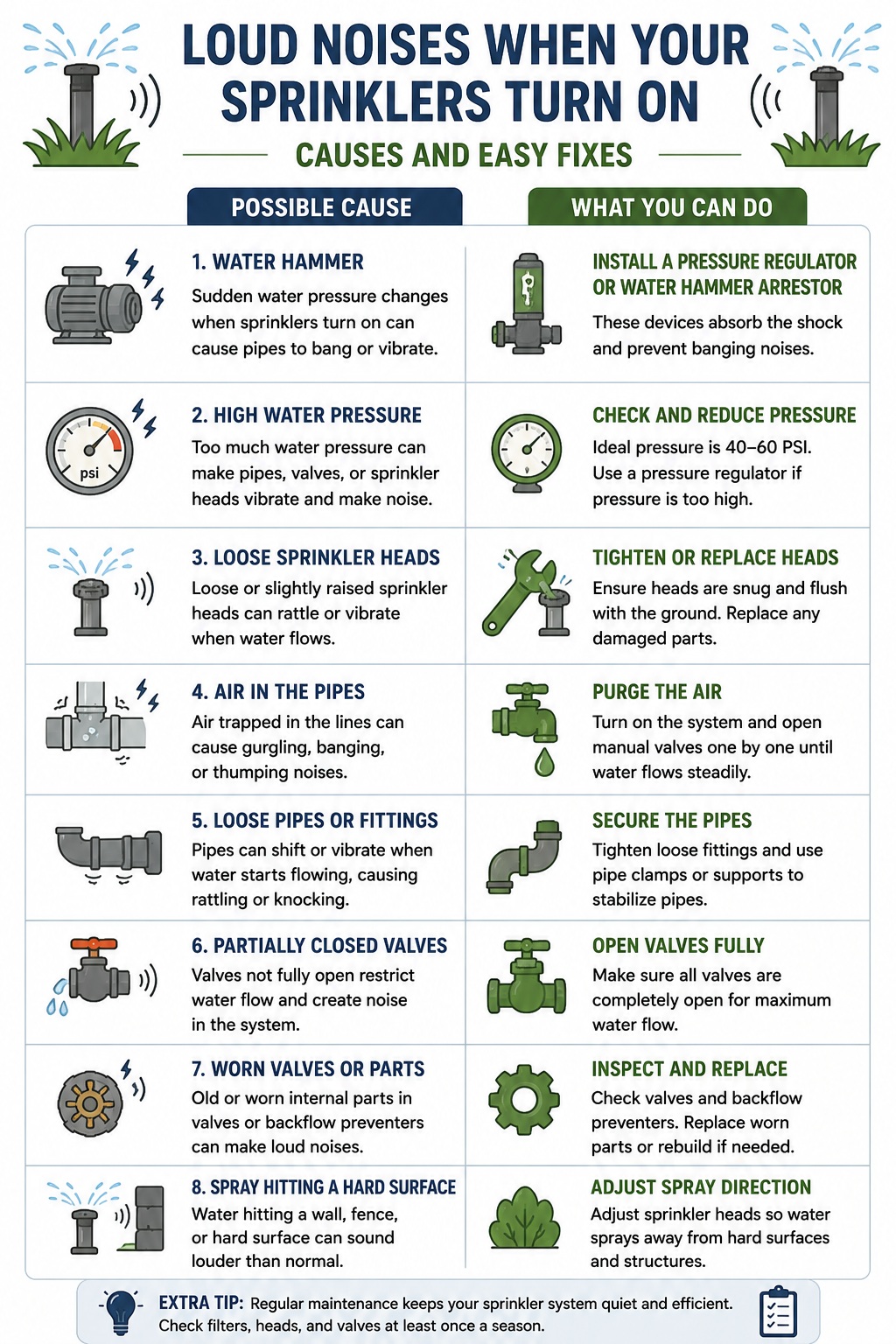 Loud Noises When Your Sprinklers Turn On