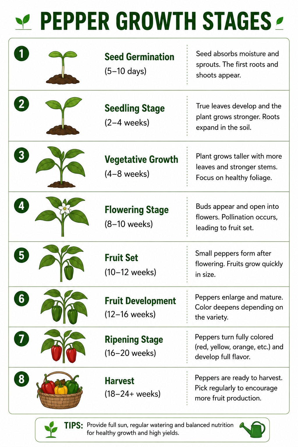 Pepper Growth Stages Infographic