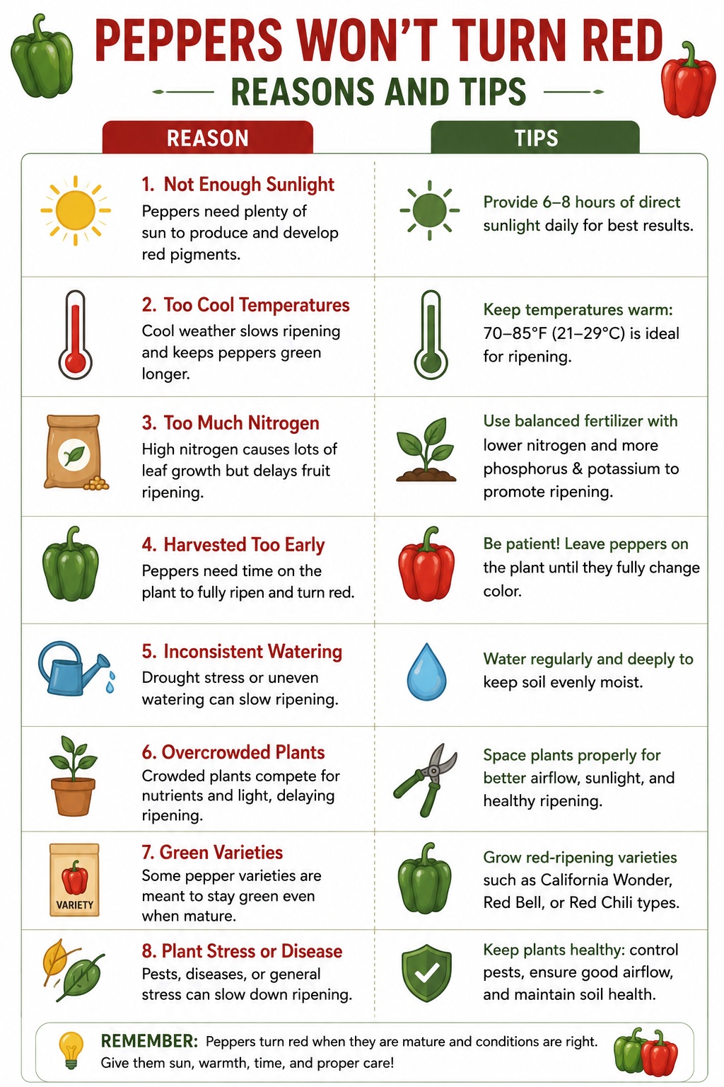 Peppers Won’t Turn Red Infographic